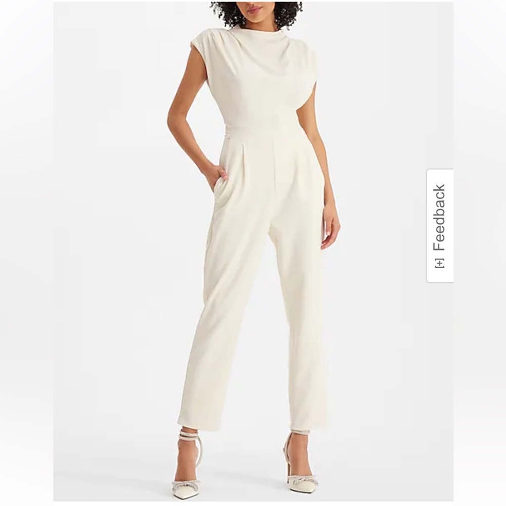 NWT Express draped mock neck short sleeve jumpsuit
